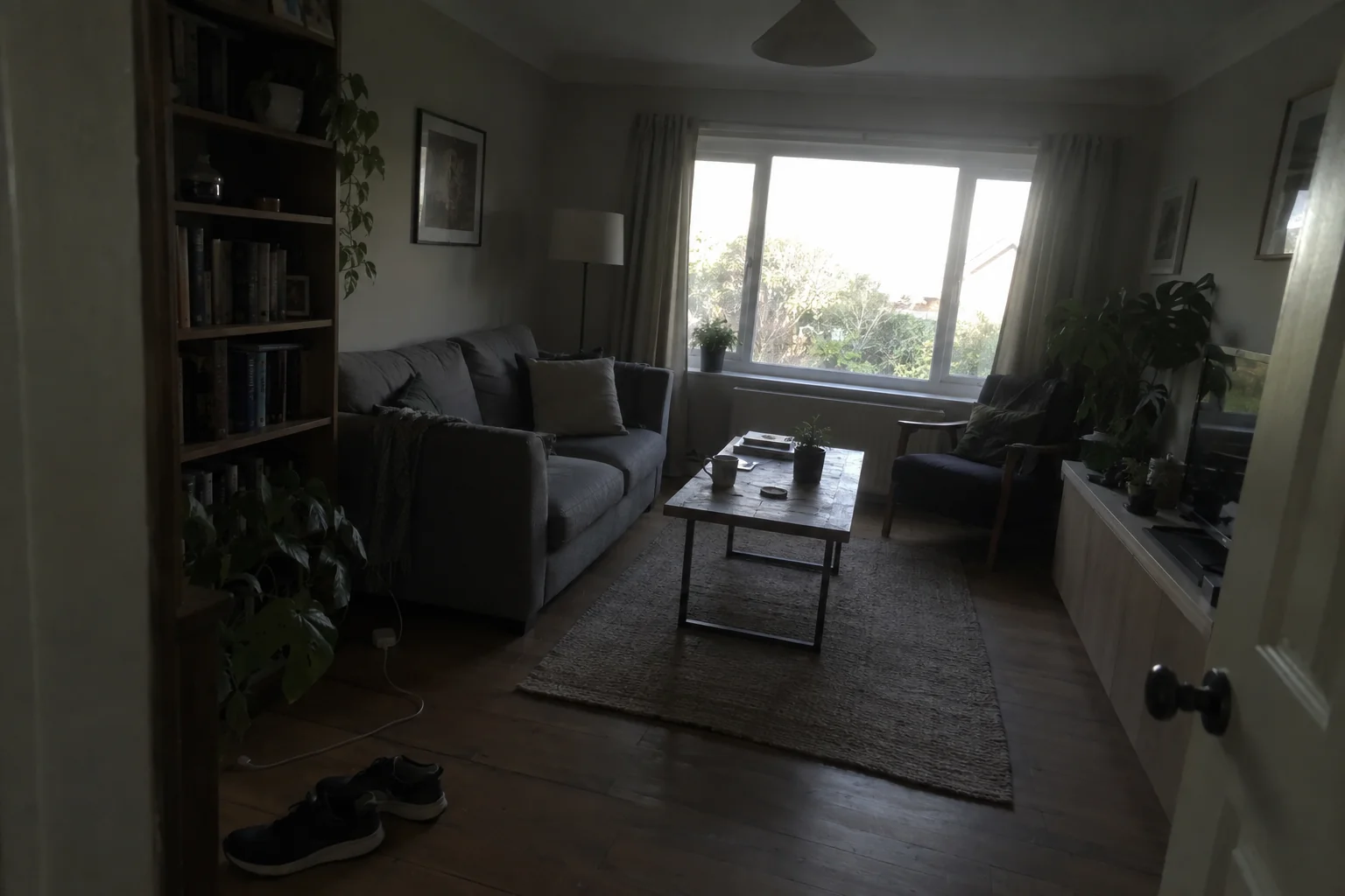 Real Estate Photo Editor — dark room to twilight listing — before